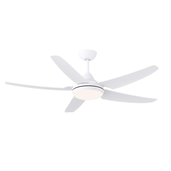 56" 142CM Ceiling Fan DC Motor 24W 3CCT LED Light 6 Speed Remote Control -Matte White