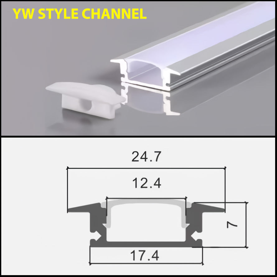 3.0 Meter YW Style Aluminium LED Strip Light Channel Profile for Kitchen Cabinet