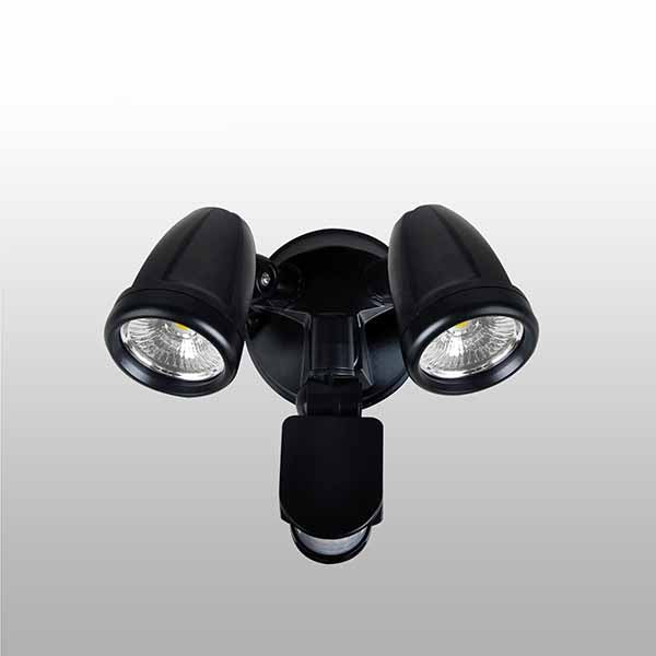 30W LED Twin Head Security Sensor Spot Wall Light Tri-colour (PVSF-D30SEN)