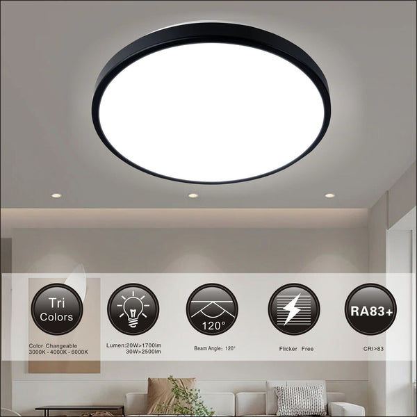 30W Modern  LED Oyster Ceiling lights Tri-colour(PVCL-030B)