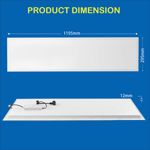 4-Pack 40W 300mm*1200mm LED Panel Light 3CCT &Dimmalbe