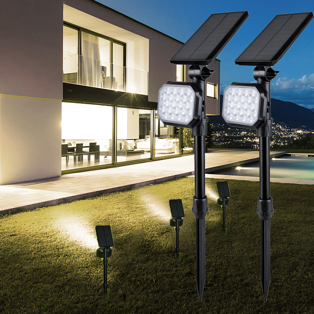 2 Pack Solar Powered Landscape Solar Spot Lights  Decorative lights Cool White (PVSL-1316CW)