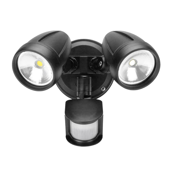 30W LED Twin Head Security Sensor Spot Wall Light Tri-colour (PVSF-D30SEN)