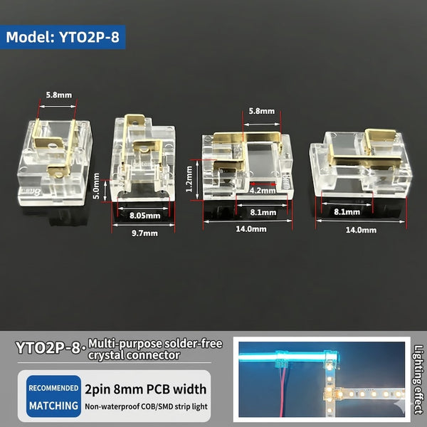 8mm 2Pin COB &SMD Strip Light " L/T "Connector (light-light,light-cable)