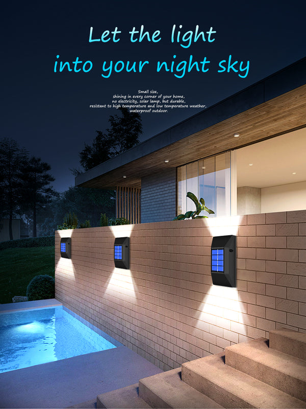 4-Pack Waterproof LED Up Down Solar Wall Deck Fence Lights -Cool white(PVSL-F006CW)