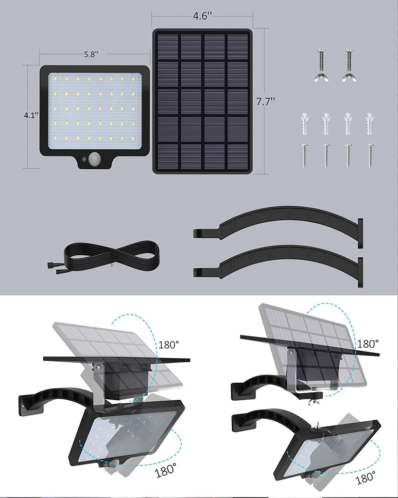 48-LED  Motion Sensor Solar Wall Light-Cool white ((PVSL-B048CW-SEN)