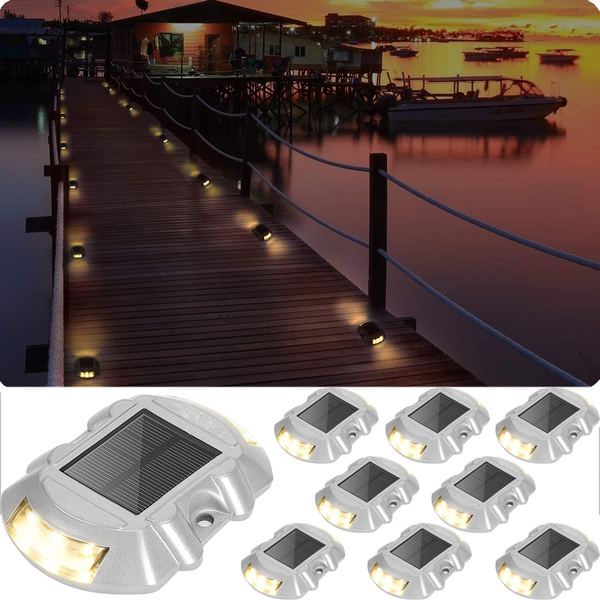 4-Pack LED Solar Driveway Marker Dock Deck Lights Warm white（PVDS-012WW）