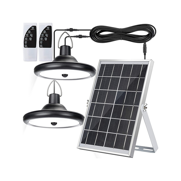 Dual-Head LED Solar Lights with 5M Cord Shed Garage Light  Cool white（PVSL-056CW)）