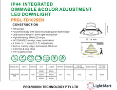 10W LED Downlight 3CCT  PIR Sensor Light (PVDL-102SEN)